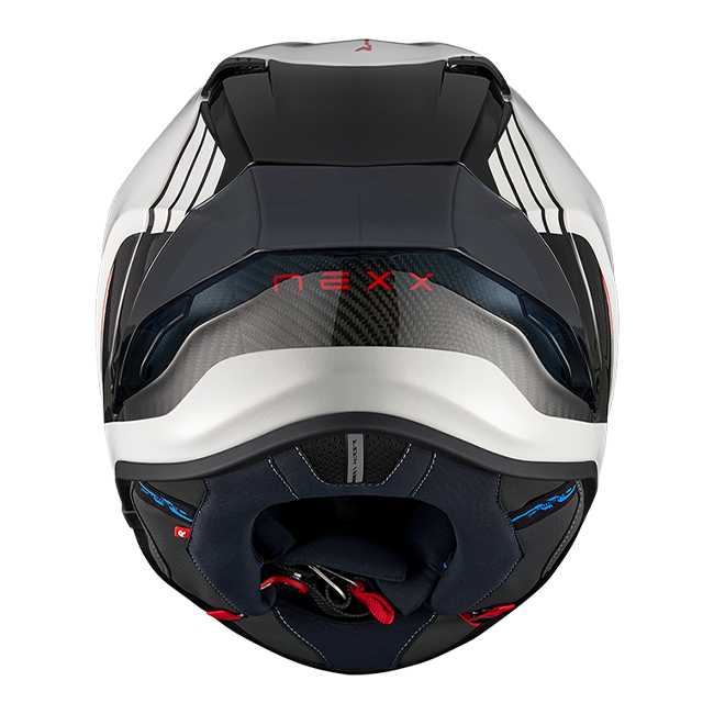 Nexx X.R3R Apex Carbon White full-face racing helmet, carbon weave finish with white graphics