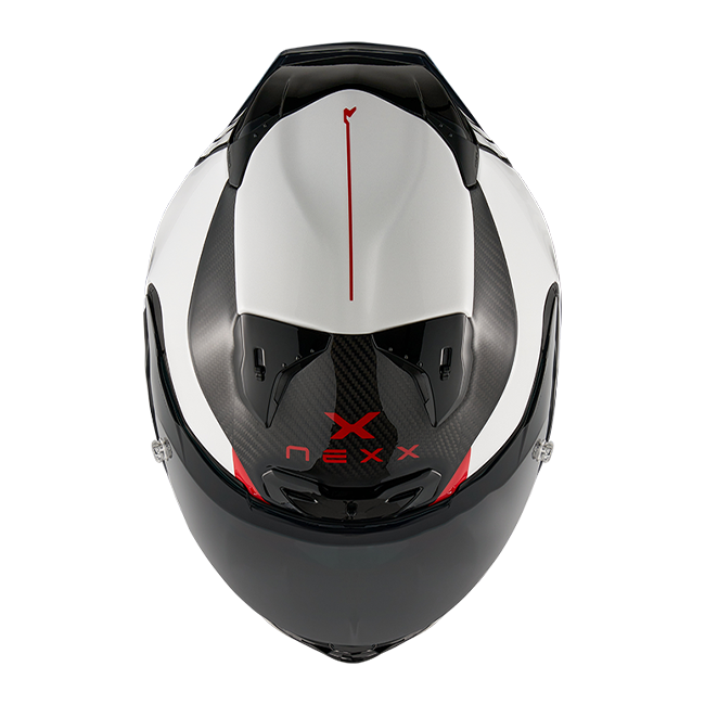 Nexx X.R3R Apex Carbon White full-face racing helmet, carbon weave finish with white graphics