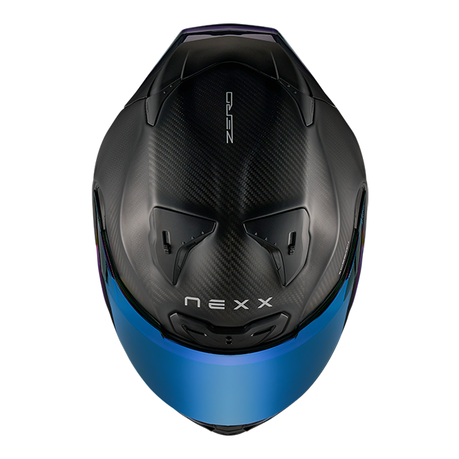 Nexx X.R3R Zero Pro 2 full-face helmet in matte blue carbon finish
