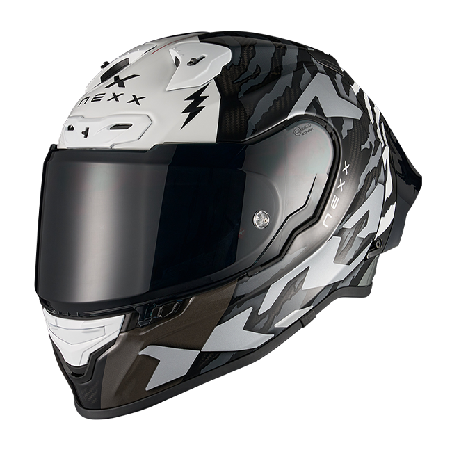 Nexx X.R3R Ziger Carbon full-face helmet in black grey colourway
