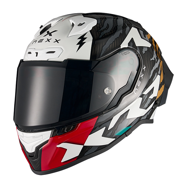 Nexx X.R3R Ziger full-face helmet in carbon grey gold finish