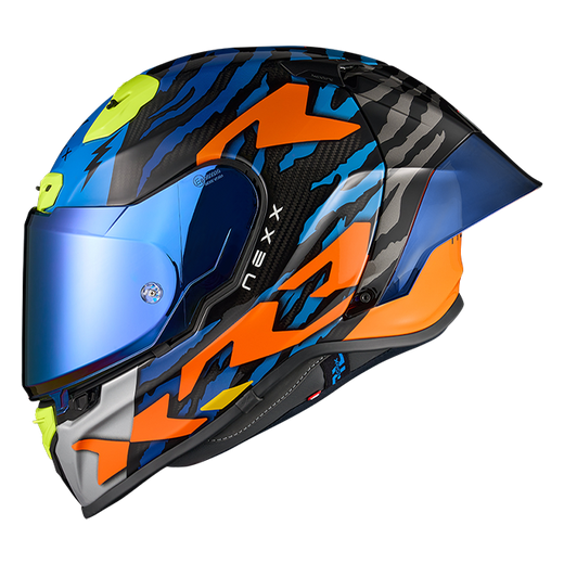 Nexx X.R3R Ziger Carbon Orange Blue Helmet – Full-Face Racing Helmet