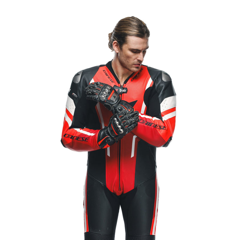 Dainese Misano 3 Perf. D-AIR® men's one-piece leather race suit in red
