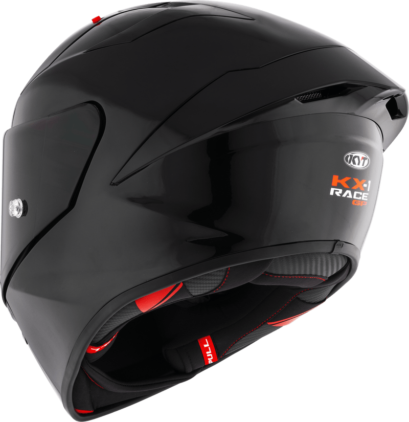 KYT KX-1 Race GP full-face helmet in plain matte black, SKU Y6KX00X6