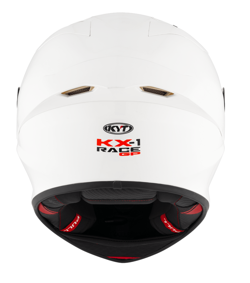 KYT KX-1 Race GP full-face helmet in plain gloss white, SKU Y6KXX0W3
