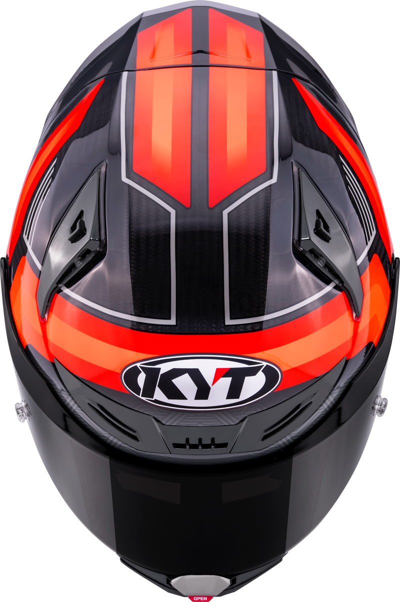 KYT R1R full-face racing helmet in Carbon Accelerator Red finish, SKU Y6R10003