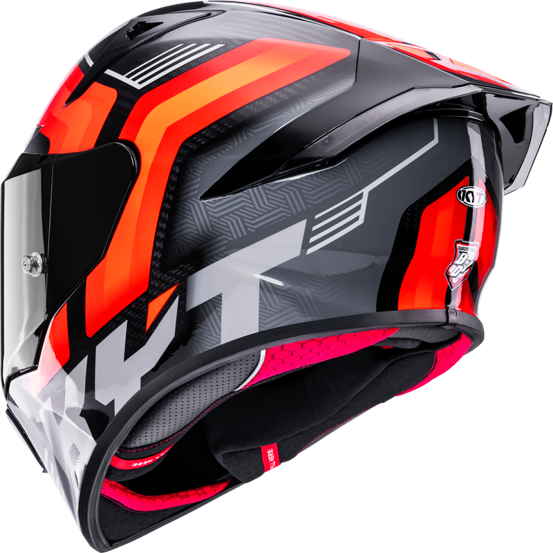 KYT R1R full-face racing helmet in Carbon Accelerator Red finish, SKU Y6R10003