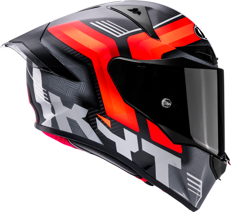 KYT R1R full-face racing helmet in Carbon Accelerator Red finish, SKU Y6R10003