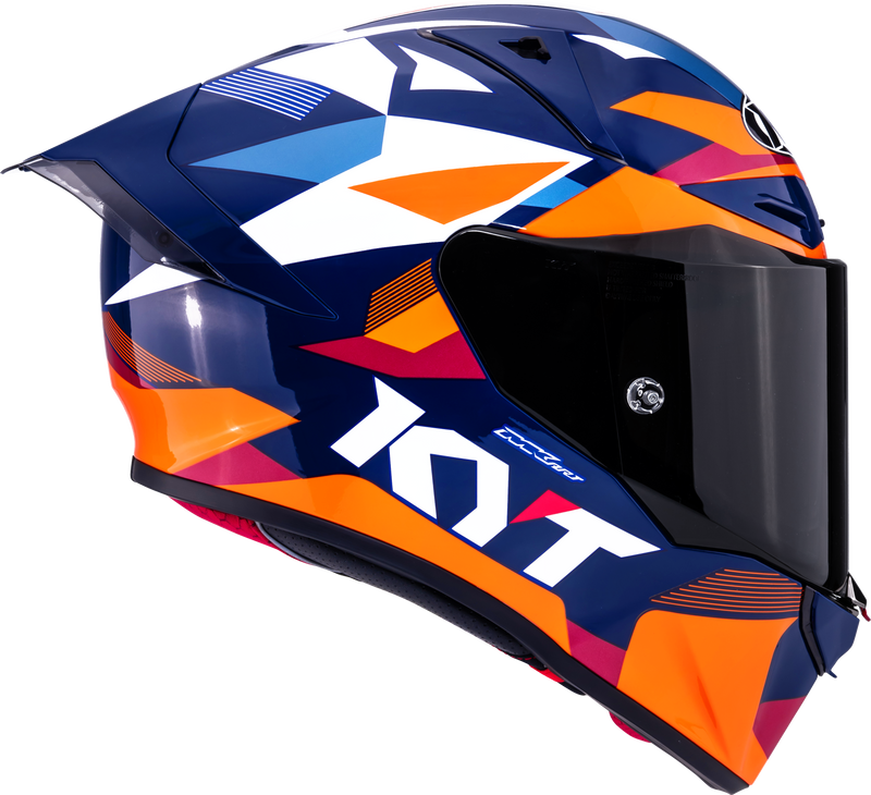 KYT R1R full-face racing helmet carbon diamond blue orange Y6R10006