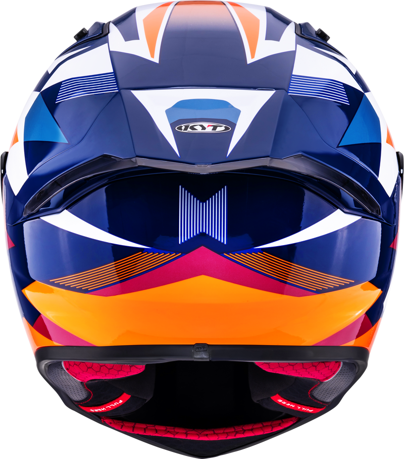 KYT R1R full-face racing helmet carbon diamond blue orange Y6R10006