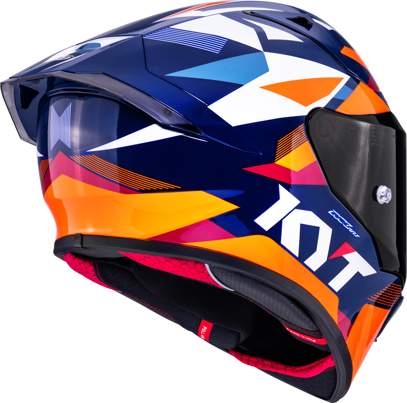 KYT R1R full-face racing helmet carbon diamond blue orange Y6R10006