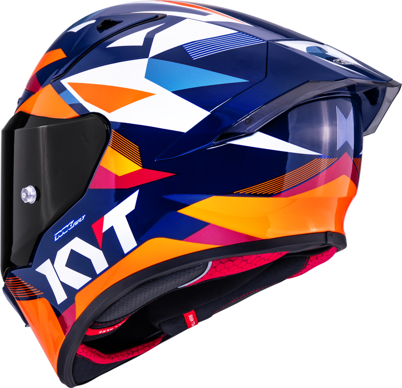 KYT R1R full-face racing helmet carbon diamond blue orange Y6R10006