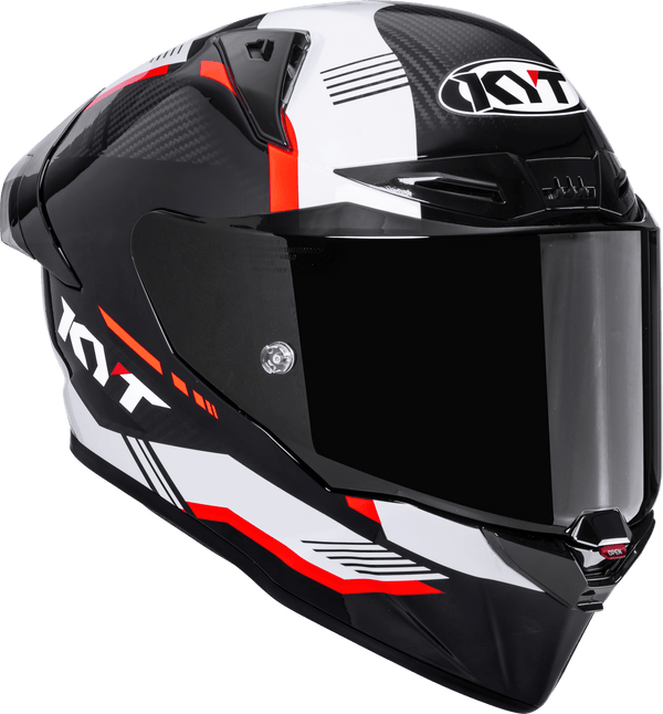 KYT R1R racing helmet in Carbon Zone Red finish, ECE 22.06 certified, part Y6R10007