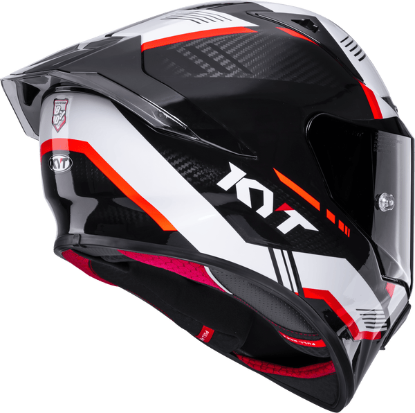 KYT R1R racing helmet in Carbon Zone Red finish, ECE 22.06 certified, part Y6R10007