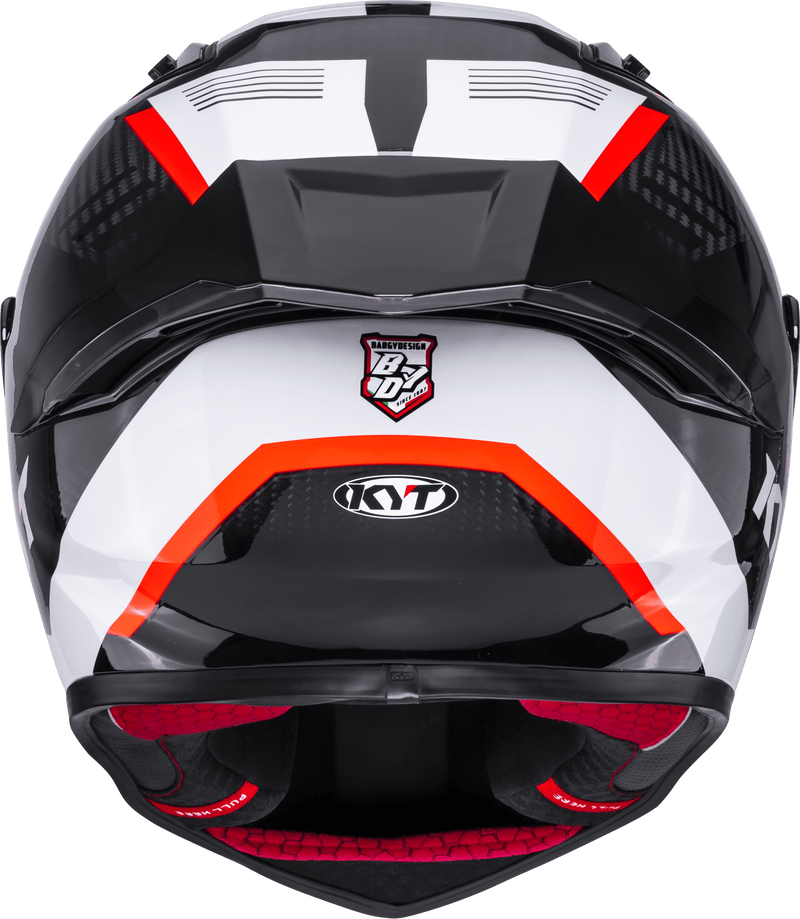 KYT R1R racing helmet in Carbon Zone Red finish, ECE 22.06 certified, part Y6R10007