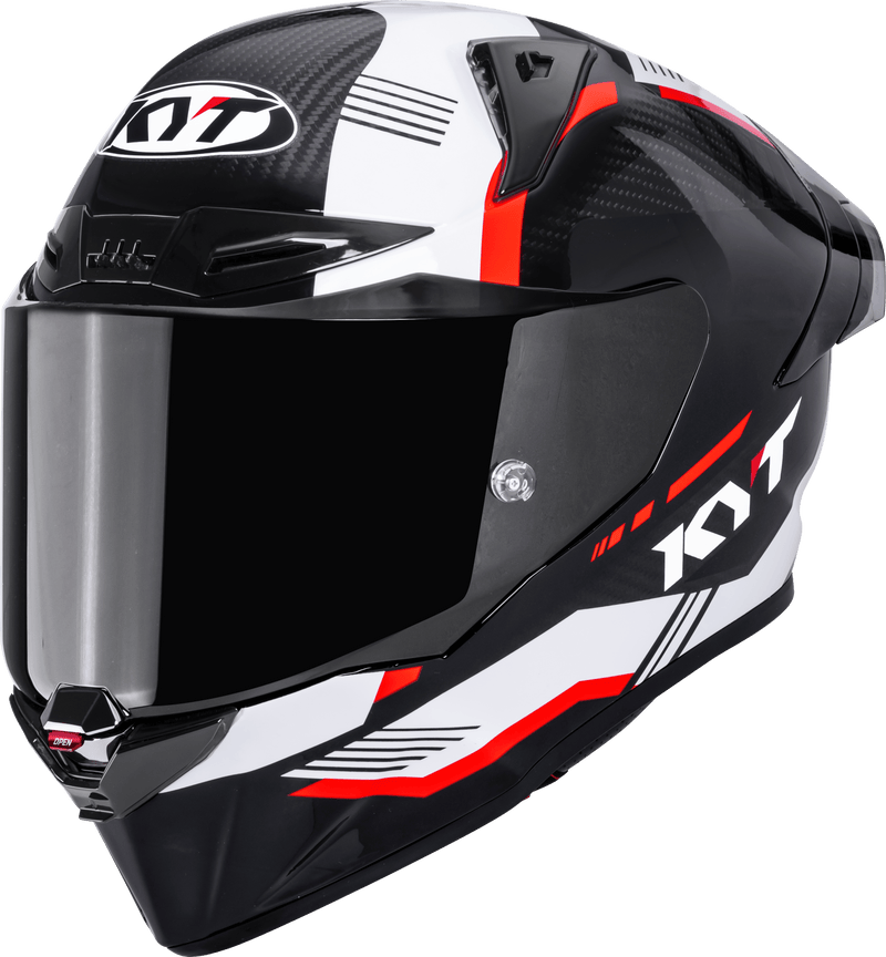 KYT R1R racing helmet in Carbon Zone Red finish, ECE 22.06 certified, part Y6R10007