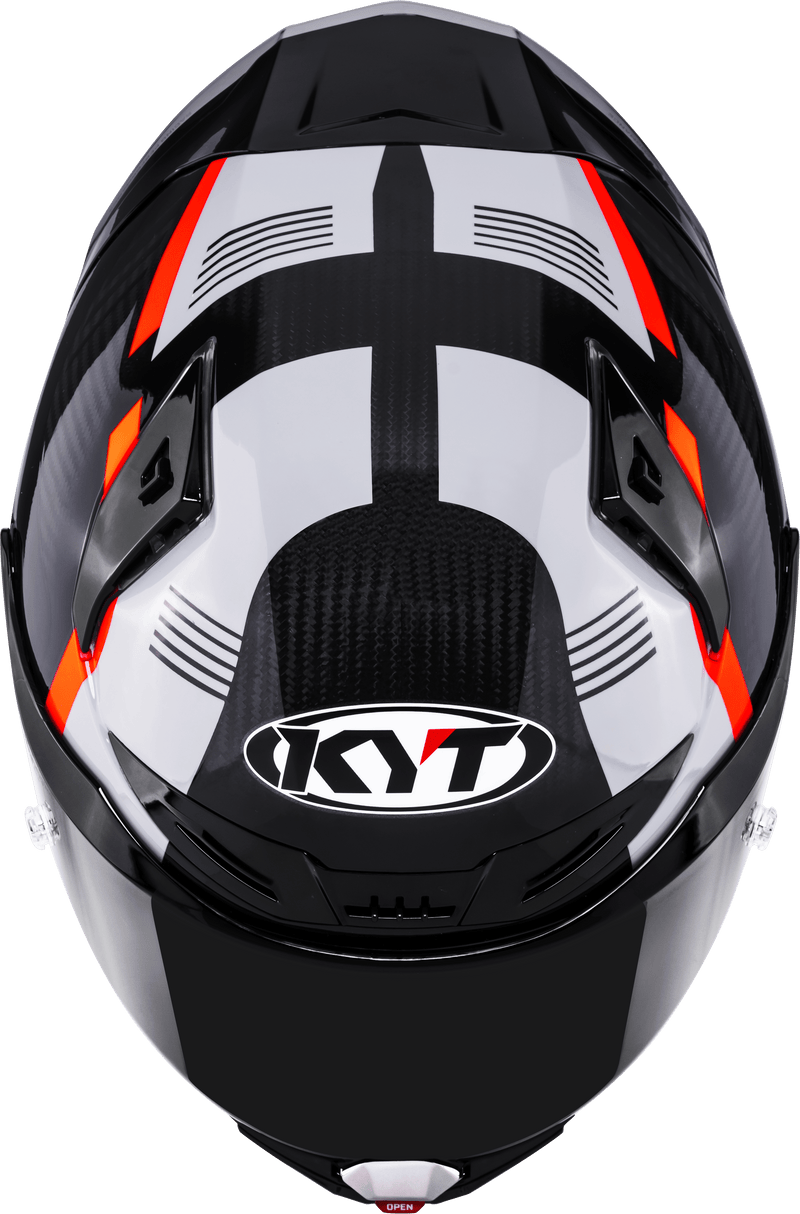 KYT R1R racing helmet in Carbon Zone Red finish, ECE 22.06 certified, part Y6R10007