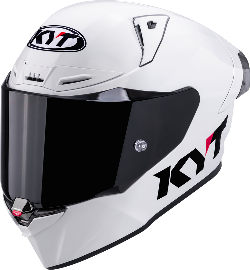 KYT R1R full-face racing helmet in plain gloss white finish