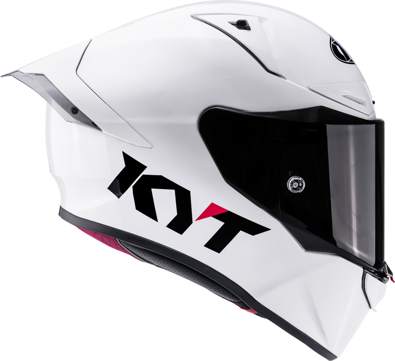 KYT R1R full-face racing helmet in plain gloss white finish