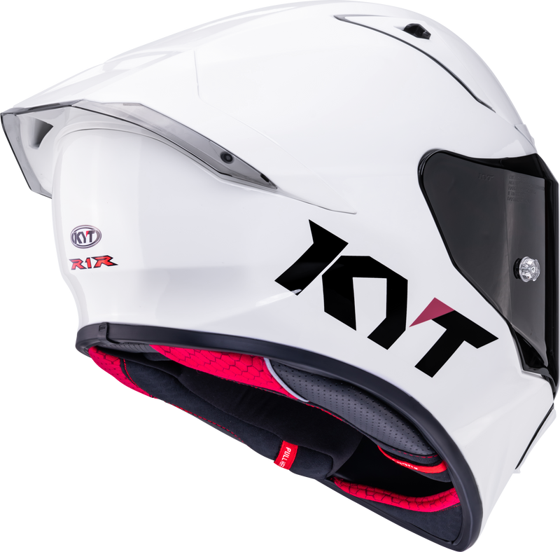 KYT R1R full-face racing helmet in plain gloss white finish