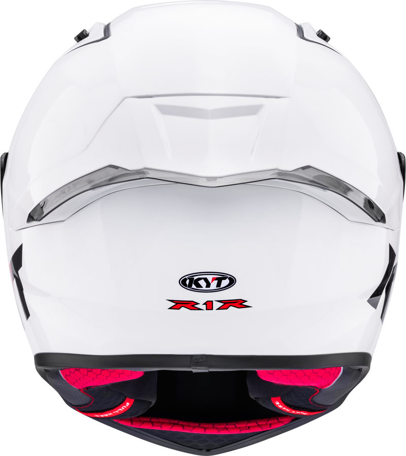 KYT R1R full-face racing helmet in plain gloss white finish