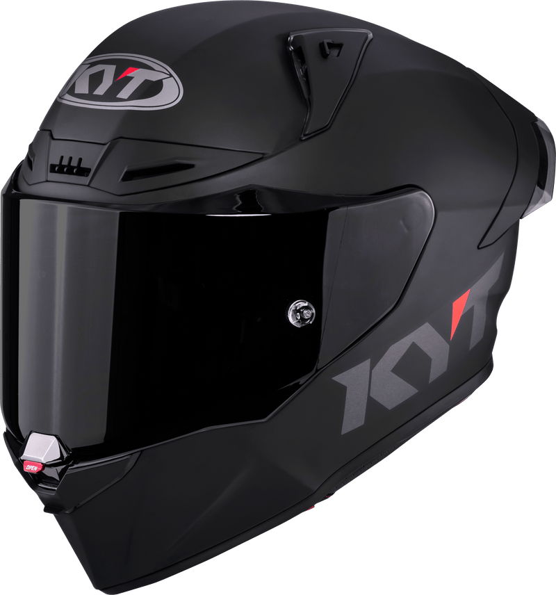 KYT R1R full-face racing helmet in plain matte black finish