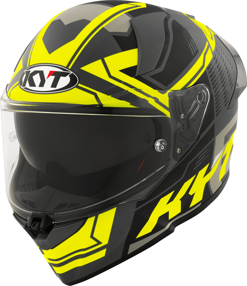 KYT R2R full-face helmet in Octane Matte Yellow graphic finish