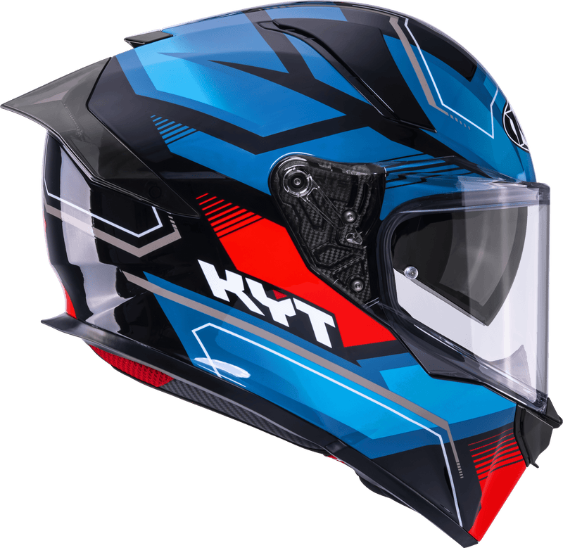 KYT R2R Parsec full-face helmet in black, blue and red