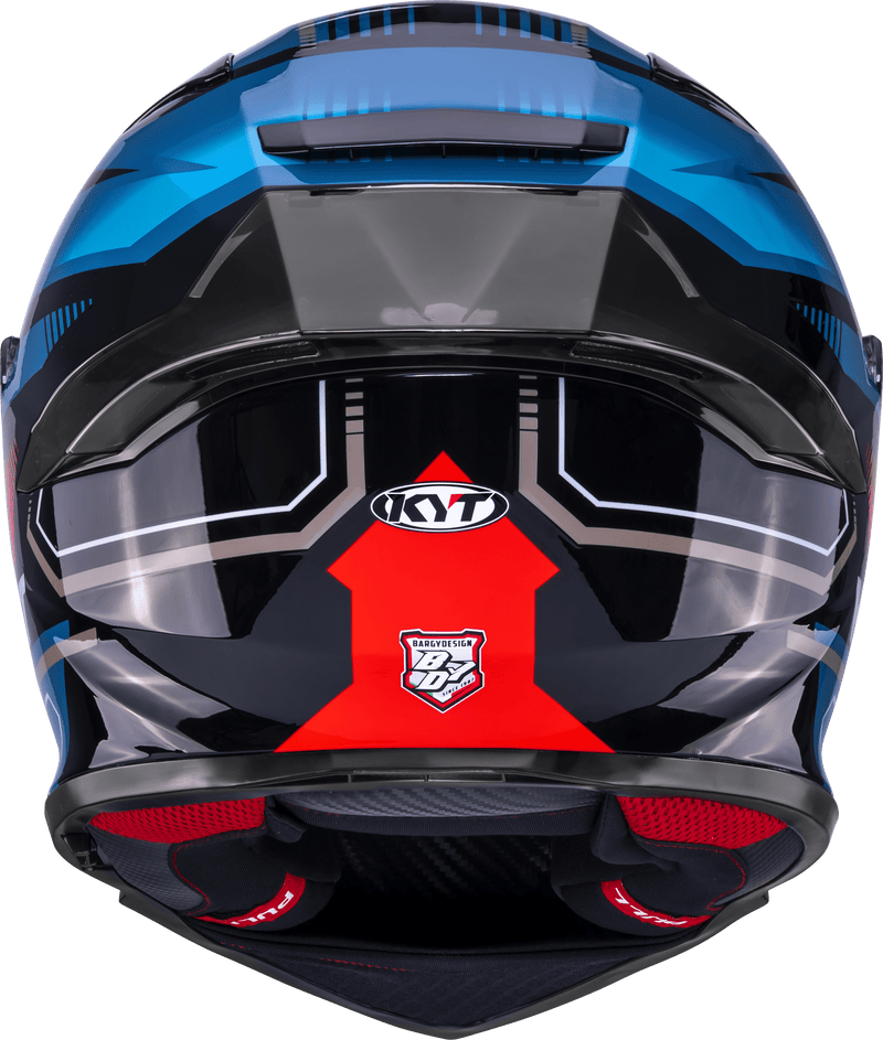 KYT R2R Parsec full-face helmet in black, blue and red