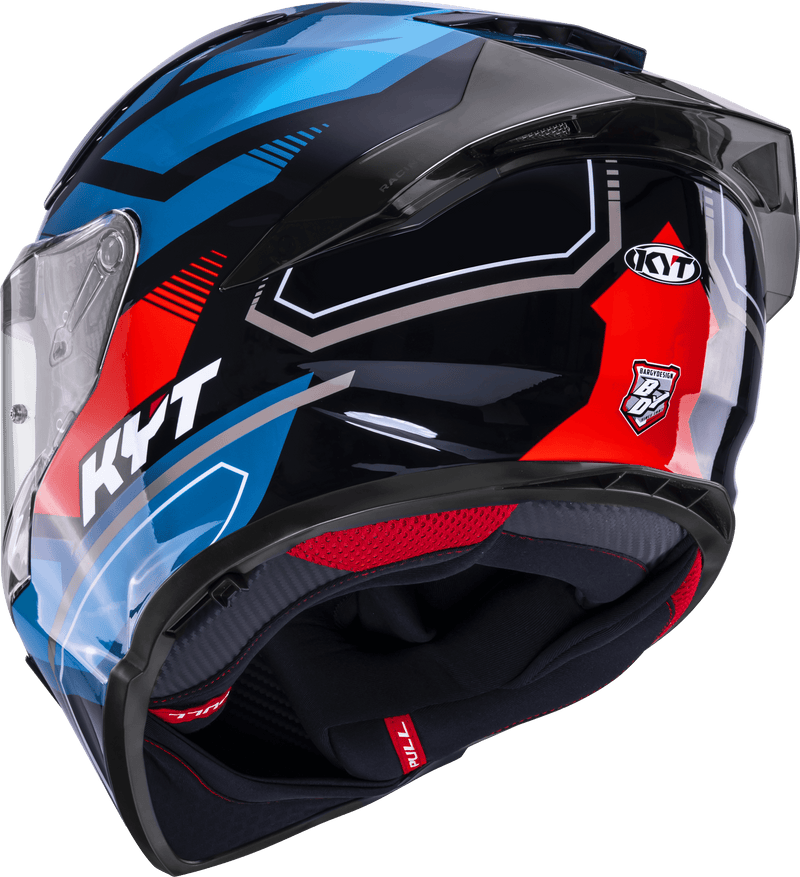 KYT R2R Parsec full-face helmet in black, blue and red