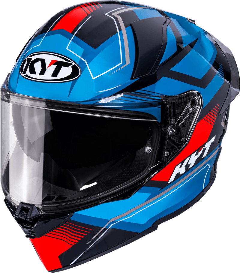 KYT R2R Parsec full-face helmet in black, blue and red
