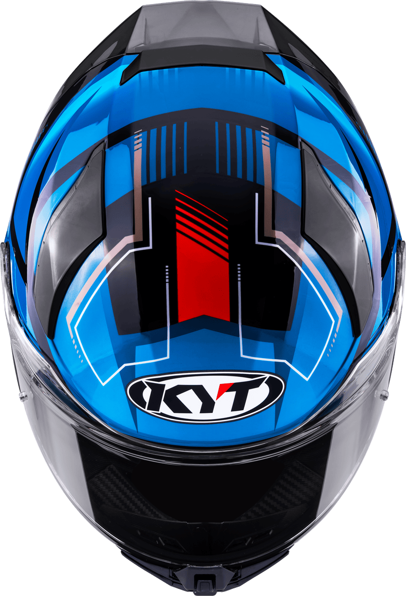 KYT R2R Parsec full-face helmet in black, blue and red