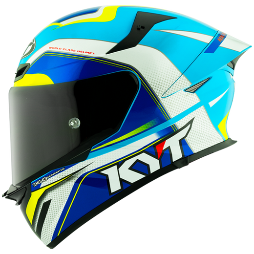 KYT TT-Revo Helmet Grand Prix White Light Blue Y6TR0004