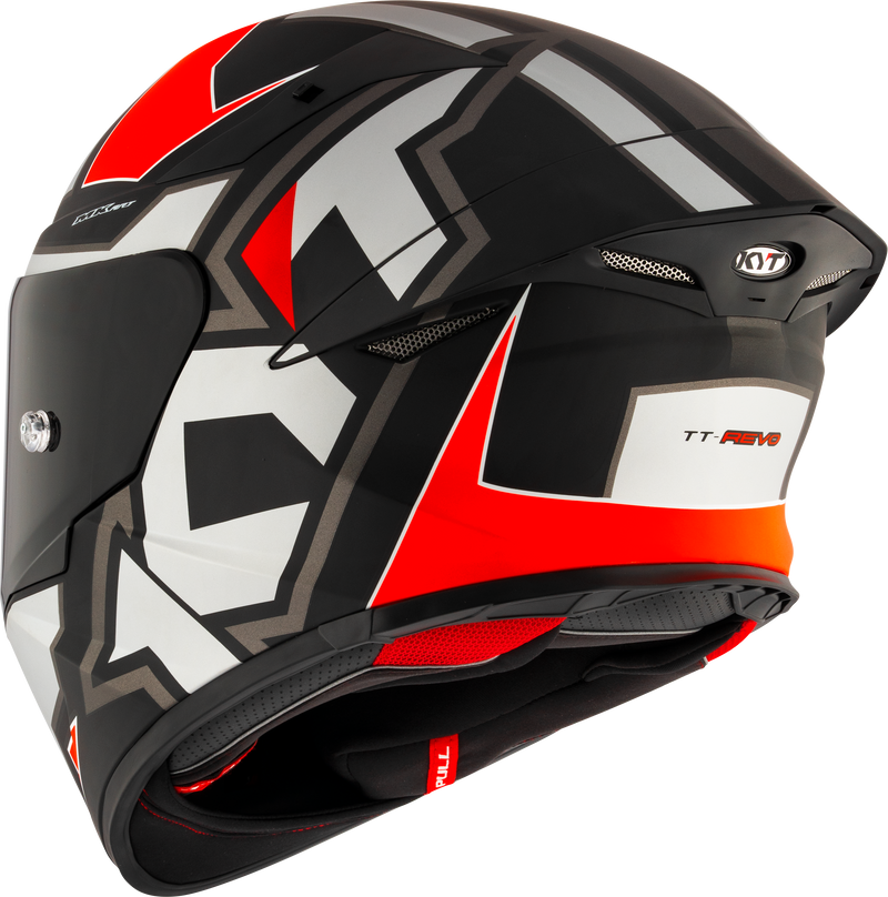 KYT TT-Revo full-face helmet in Electron Grey Red Matt finish, part Y6TR0006