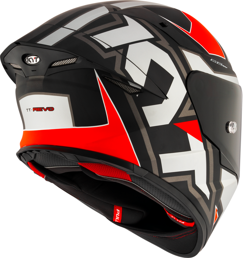 KYT TT-Revo full-face helmet in Electron Grey Red Matt finish, part Y6TR0006