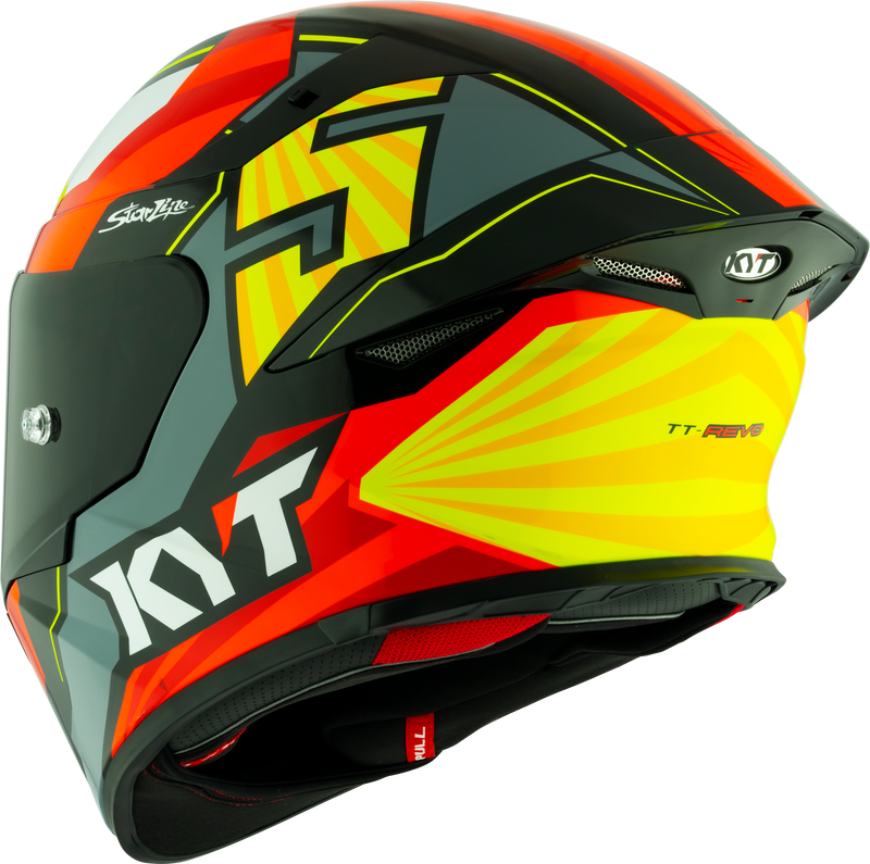 KYT TT-Revo full-face helmet in Flux graphic finish