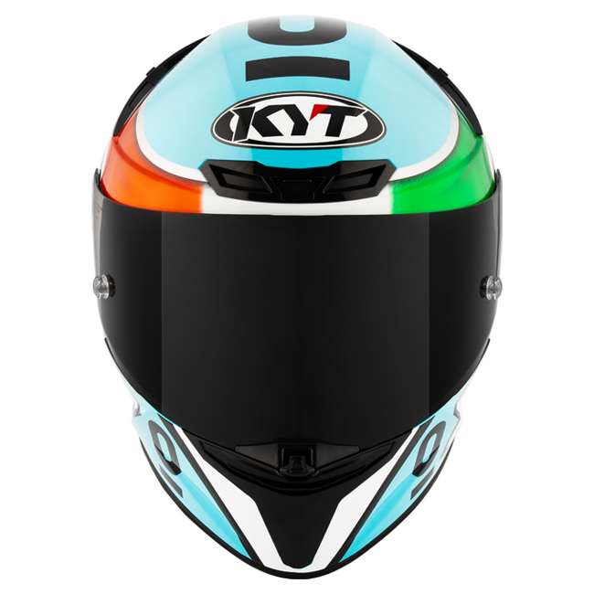 KYT TT-Revo full-face helmet in Leopard Racing Replica Italia Tricolore gloss finish