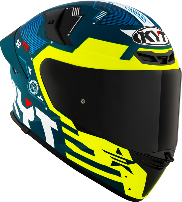 KYT TT-Revo full-face helmet in Fuselage Yellow Matt finish