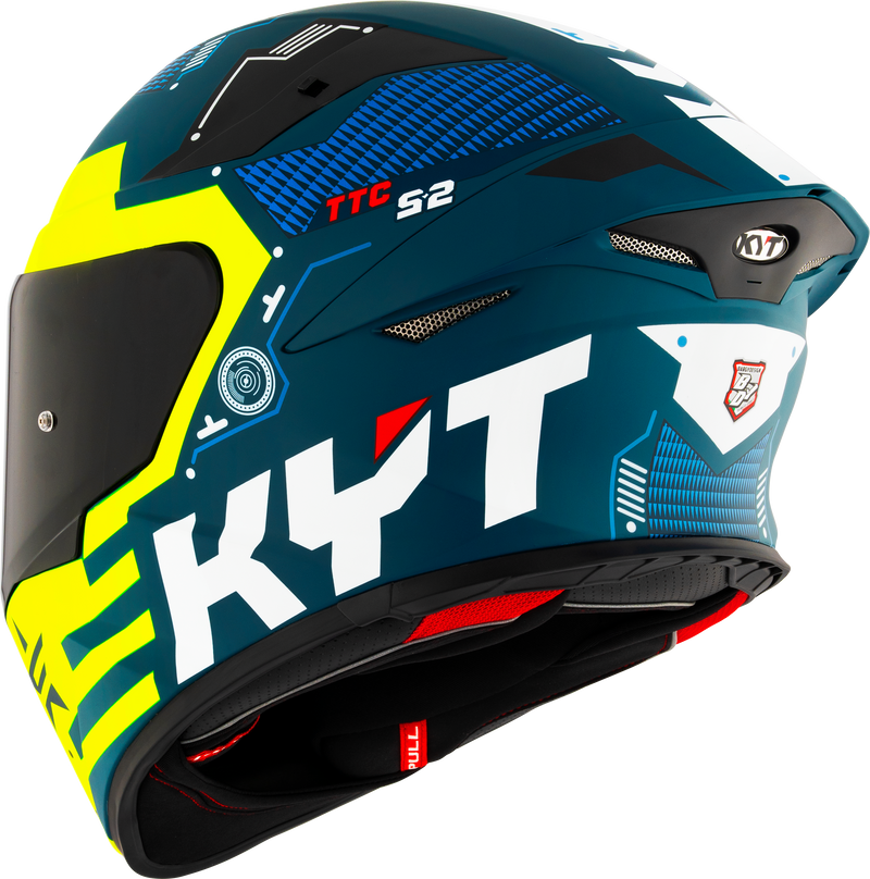 KYT TT-Revo full-face helmet in Fuselage Yellow Matt finish