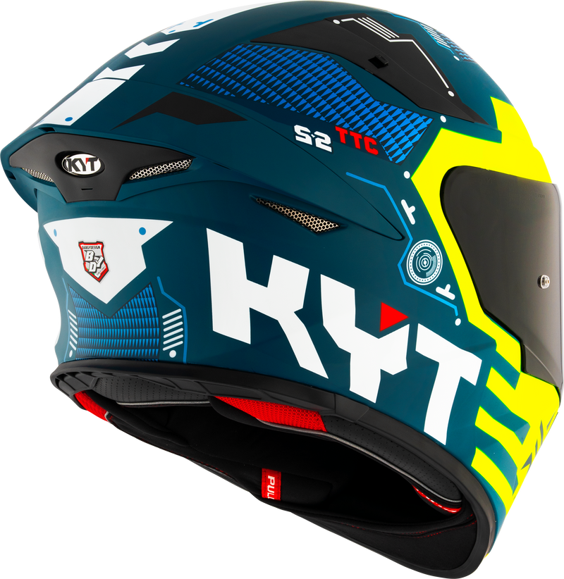 KYT TT-Revo full-face helmet in Fuselage Yellow Matt finish