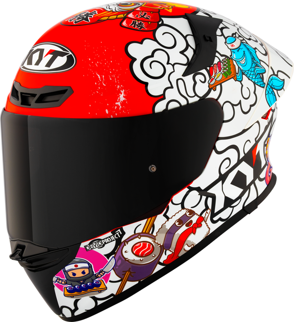 KYT TT-Revo full-face helmet in Sushi Time gloss graphic finish