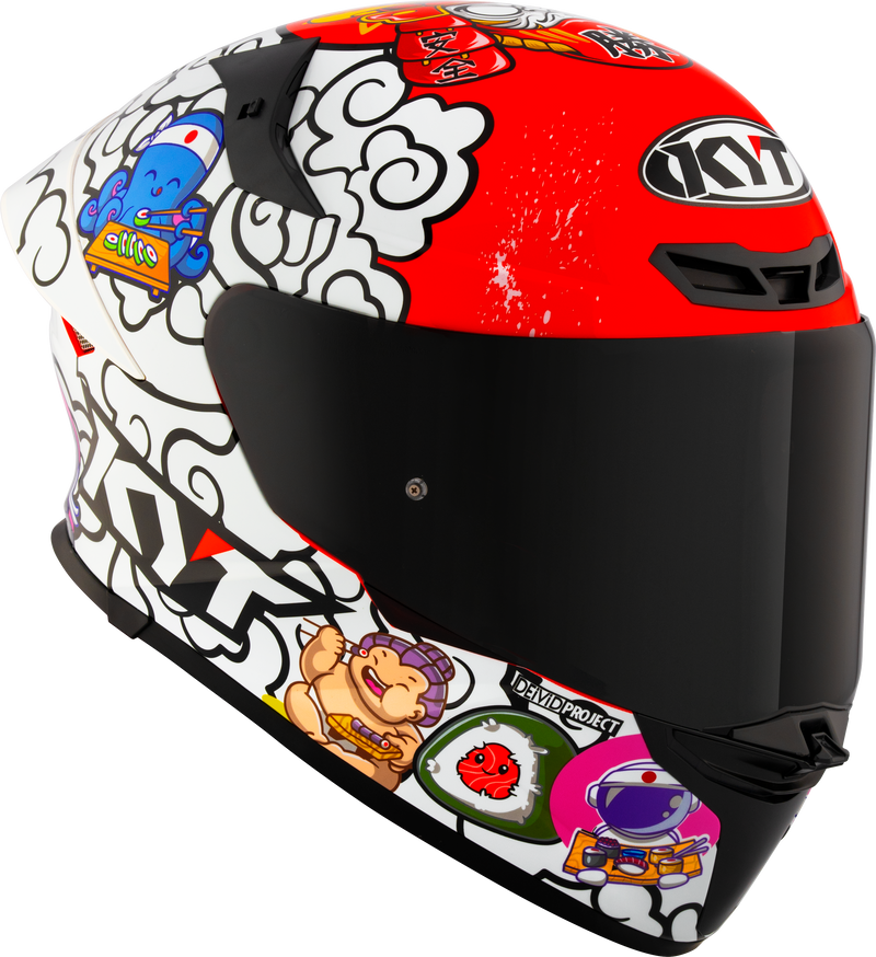 KYT TT-Revo full-face helmet in Sushi Time gloss graphic finish