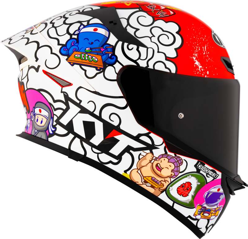 KYT TT-Revo full-face helmet in Sushi Time gloss graphic finish