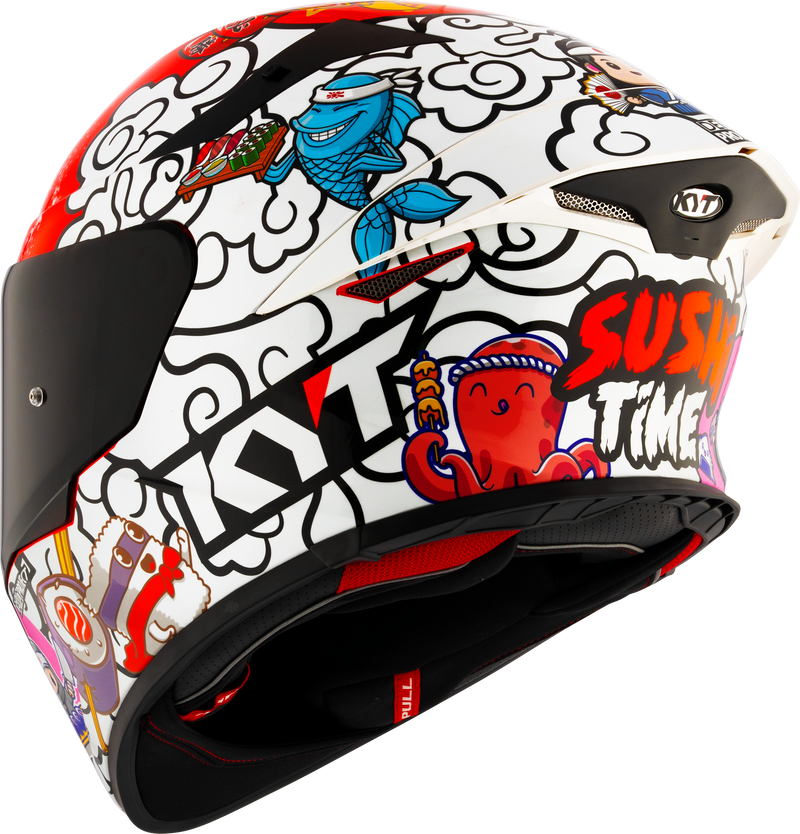 KYT TT-Revo full-face helmet in Sushi Time gloss graphic finish
