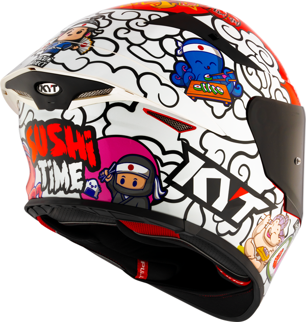 KYT TT-Revo full-face helmet in Sushi Time gloss graphic finish