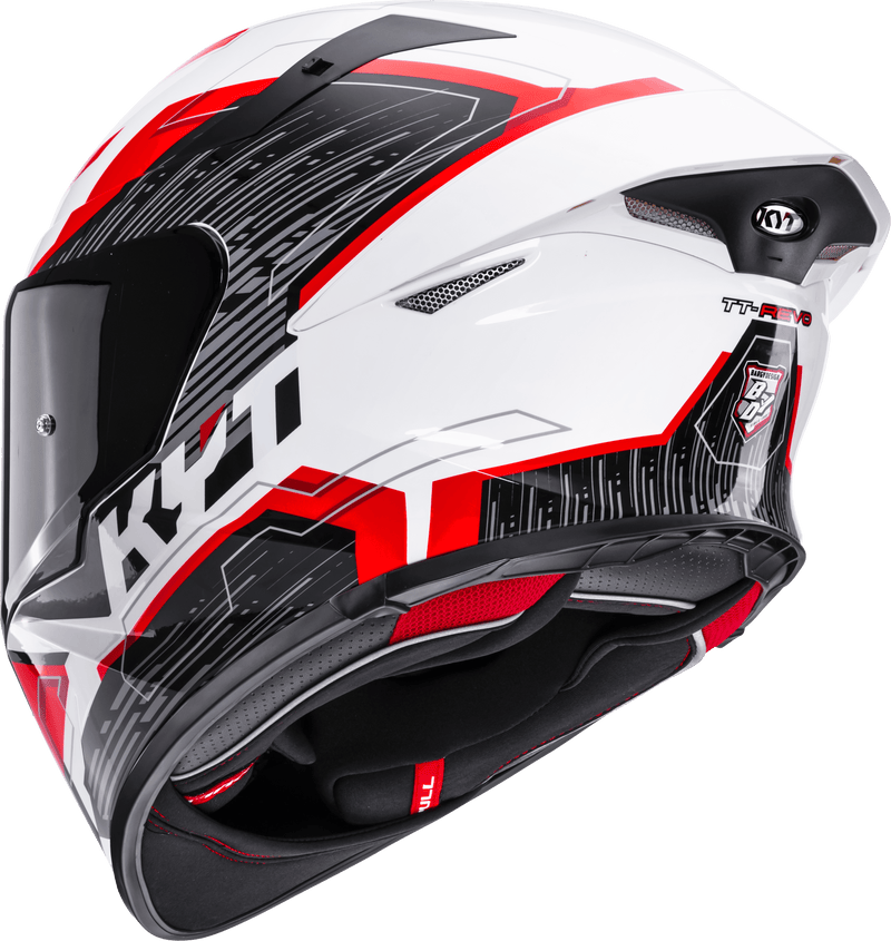 KYT TT-Revo full-face helmet Speeding White Red graphic Y6TR0051