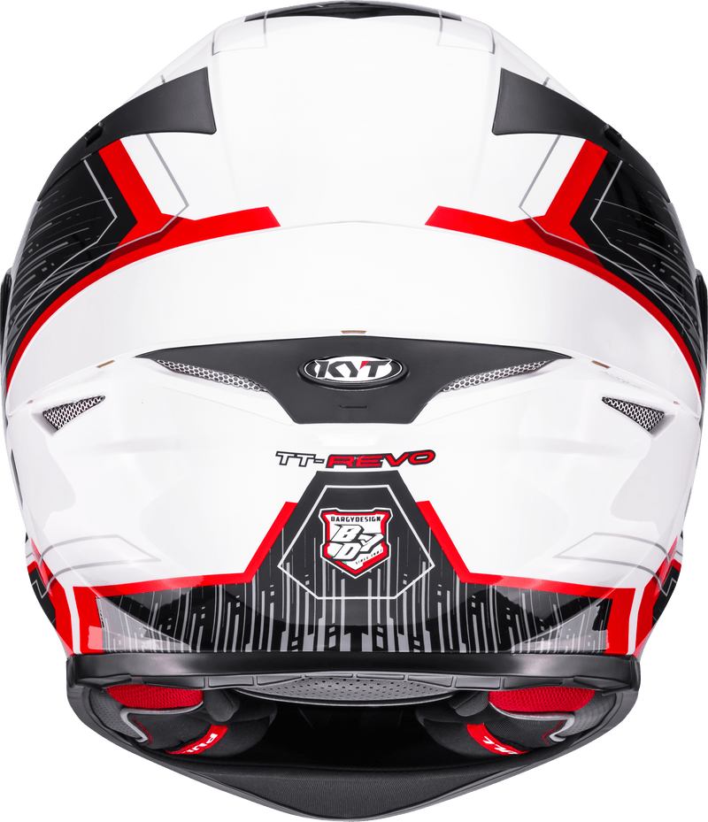 KYT TT-Revo full-face helmet Speeding White Red graphic Y6TR0051