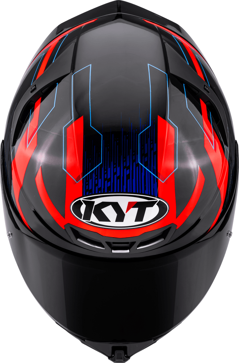 KYT TT-Revo full-face helmet Speeding Black Red Blue graphic Y6TR0053