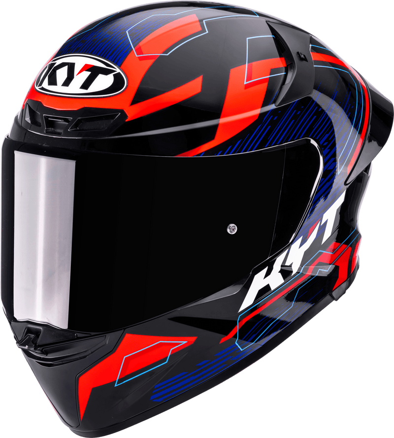 KYT TT-Revo full-face helmet Speeding Black Red Blue graphic Y6TR0053