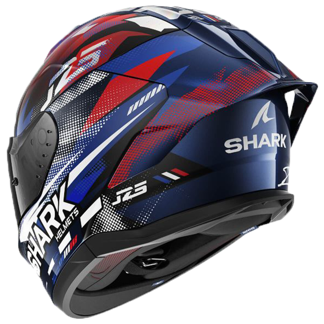 Shark Skwal Cup Johann Zarco Replica 2025 HE6530 full-face helmet in red silver and blue